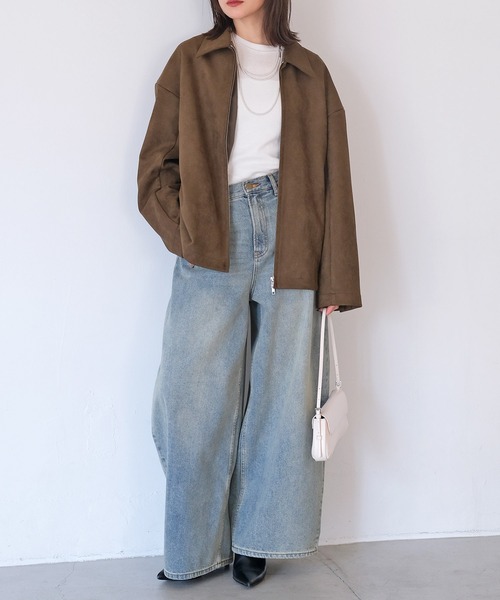 AKTE（アクテ）の「フェイクスウェードシャツジャケット（その他アウター・レディース・ベージュ/オリーブ・1/2）」の13枚目の写真