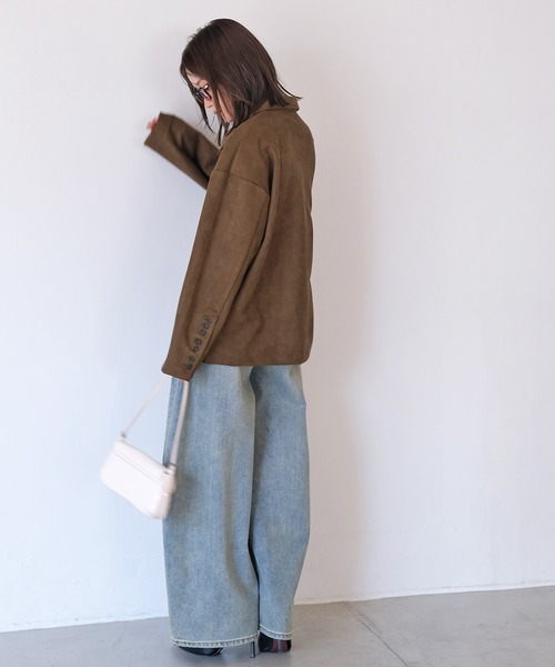 AKTE（アクテ）の「フェイクスウェードシャツジャケット（その他アウター・レディース・ベージュ/オリーブ・1/2）」の14枚目の写真