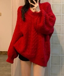 CELENA BEATS（セレナビーツ）の「ケーブル編み オーバーニット プルオーバー（ニット/セーター）」