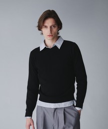 Regen Glanz（レーゲングランツ）の「wool blend vneck cropped knit/ウールブレンドクロップドVネックニット（ニット/セーター・メンズ）」