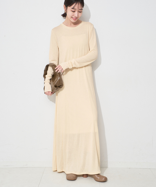 ウール混ジャージーフレアワンピース（ワンピース）｜SLOBE IENA