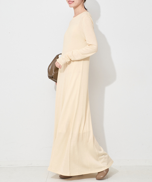 SLOBE IENA ウール混ジャージーフレアワンピース ウール混ジャージーフレアワンピース（ワンピース）｜SLOBE IENA