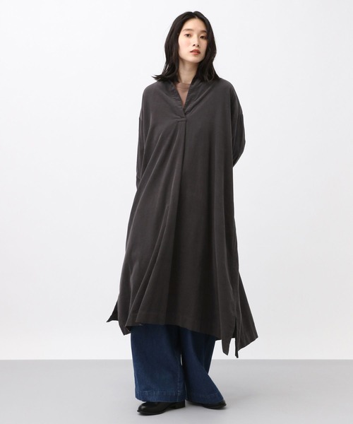 rika専用　スタディオクリップ natural by cli ワンピース セール】《natural by clip》製品染めシャツコールワンピース