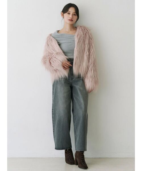 MERCURYDUO（マーキュリーデュオ）の「アシメドレープコンパクトニット（ニット/セーター・レディース・ネイビー/ライトグレー/レッド/オフホワイト・FREE）」の13枚目の写真