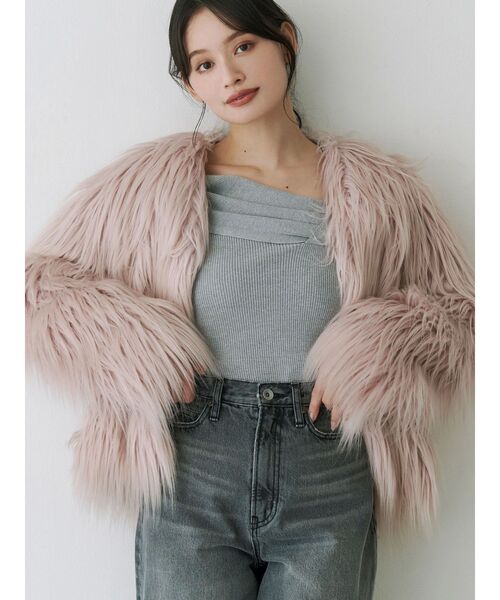 MERCURYDUO（マーキュリーデュオ）の「アシメドレープコンパクトニット（ニット/セーター・レディース・ネイビー/ライトグレー/レッド/オフホワイト・FREE）」の14枚目の写真