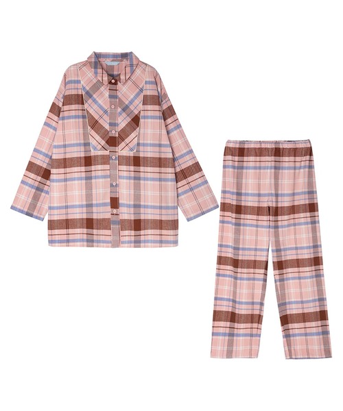キッドブルー -25ネルチェック -長袖パジャマ -KNCK544 -kidblue