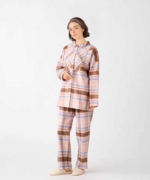キッドブルー -25ネルチェック -長袖パジャマ -KNCK544 -kidblue
