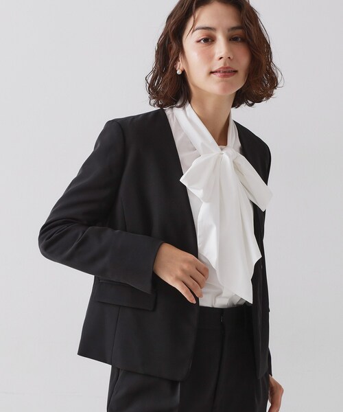 ≪通勤・セレモニー/セットアップ対応≫ パイピングVネックジャケット
