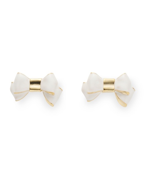 LANVIN en Bleu（ランバンオンブルー）の「リボンモチーフピアス（ピアス（両耳用）・レディース・ホワイト/ブラック・ONE SIZE）」の2枚目の写真