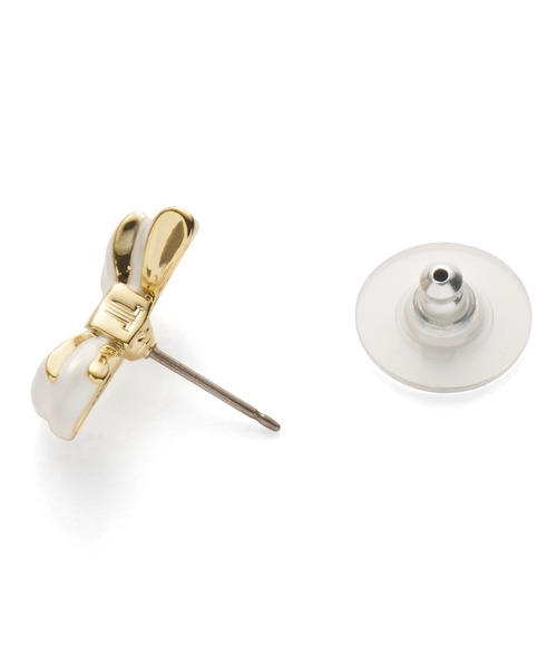 LANVIN en Bleu（ランバンオンブルー）の「リボンモチーフピアス（ピアス（両耳用）・レディース・ホワイト/ブラック・ONE SIZE）」の3枚目の写真