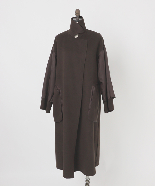 ▼美品✨エブリデイアイライク ダブルフェイス ベルテッド ガウンコート ウール ▽美品✨エブリデイアイライク ダブルフェイス ベルテッド ガウン