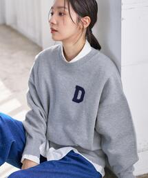 【洗える】Dサガラ刺繍ワッペン付きニット