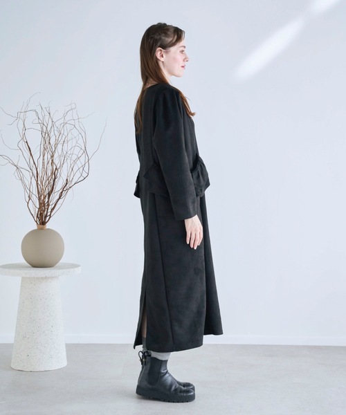 M y u（ミュー）の「BIG FRILL Pocket One-piece ロング丈（ワンピース・レディース・ブラック/グレー・FREE）」の20枚目の写真