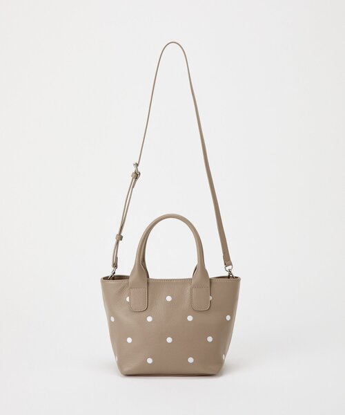 BEARDSLEY(ビアズリー)の「《本革》ドット刺繍バッグ/小(トートバッグ・レディース・ブラック/グレー系その他/ピンク・SMALL)」の10枚目の写真