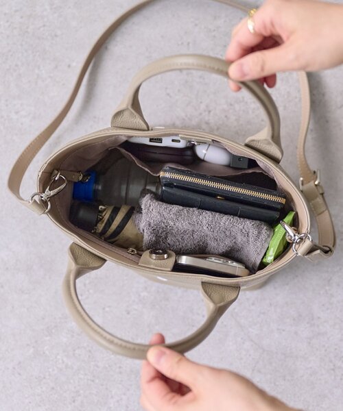 BEARDSLEY(ビアズリー)の「《本革》ドット刺繍バッグ/小(トートバッグ・レディース・ブラック/グレー系その他/ピンク・SMALL)」の12枚目の写真