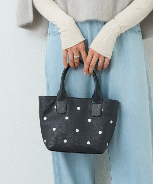 本革》ドット刺繍バッグ/小（トートバッグ）｜BEARDSLEY（ビアズリー