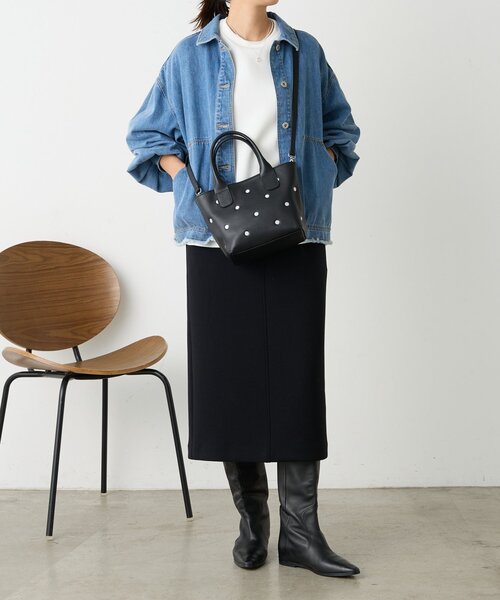 BEARDSLEY（ビアズリー）の「《本革》ドット刺繍バッグ/小（トートバッグ・レディース・ブラック/グレー系その他/ピンク・SMALL）」の10枚目の写真