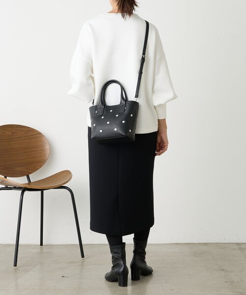 本革》ドット刺繍バッグ/小（トートバッグ）｜BEARDSLEY（ビアズリー