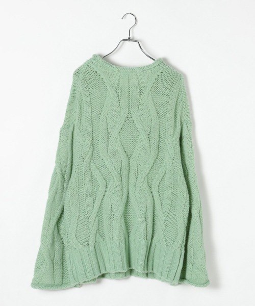 セール】3ゲージニュアンスケーブルプルオーバー 595357（ニット