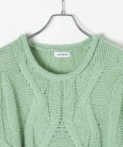LEPSIM(レプシィム)の「3ゲージニュアンスケーブルプルオーバー 595357(ニット/セーター・レディース・ライトグレー/チャコールグレー/ライトグリーン/ブラウン・FREE)」の22枚目の写真