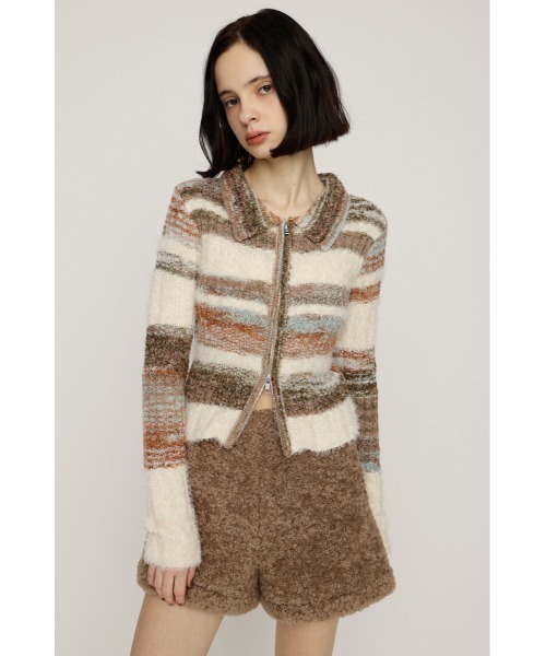 SLY(スライ)の「SHAGGY MIX FRONT ZIP TOPS シャギーミックス フロントジップ トップス 秋服 冬服(ニット/セーター・レディース・ホワイト系その他2/ベージュ系その他/ブルー系その他/グレー系その他2・FREE)」の14枚目の写真