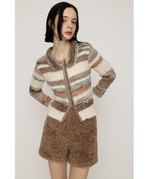 SLY(スライ)の「SHAGGY MIX FRONT ZIP TOPS シャギーミックス フロントジップ トップス 秋服 冬服(ニット/セーター・レディース・ホワイト系その他2/ベージュ系その他/ブルー系その他/グレー系その他2・FREE)」の15枚目の写真