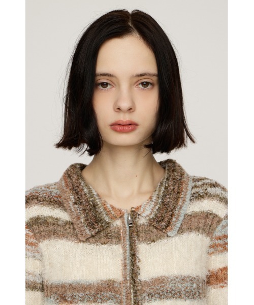 SLY(スライ)の「SHAGGY MIX FRONT ZIP TOPS シャギーミックス フロントジップ トップス 秋服 冬服(ニット/セーター・レディース・ホワイト系その他2/ベージュ系その他/ブルー系その他/グレー系その他2・FREE)」の6枚目の写真