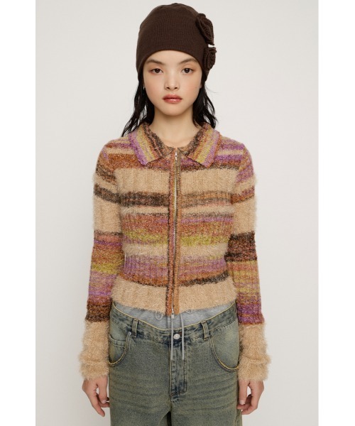 SLY(スライ)の「SHAGGY MIX FRONT ZIP TOPS シャギーミックス フロントジップ トップス 秋服 冬服(ニット/セーター・レディース・ホワイト系その他2/ベージュ系その他/ブルー系その他/グレー系その他2・FREE)」の22枚目の写真