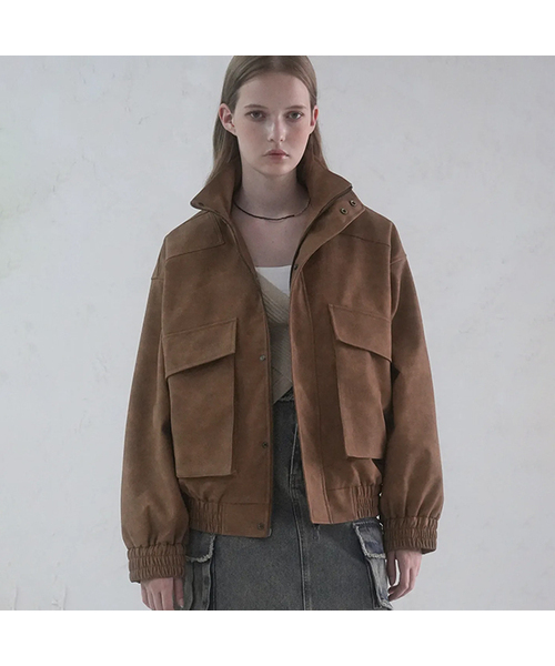 AVANDRESS(アバンドレス )の「Glossy Art Leather Big Pocket Jacket CAMEL(ライダースジャケット・レディース・キャメル・SMALL/MEDIUM/LARGE)」の1枚目の写真
