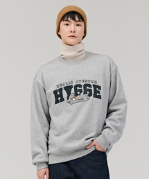 共用キャラクターブークル刺繍裏起毛スウェットTシャツ-グレー