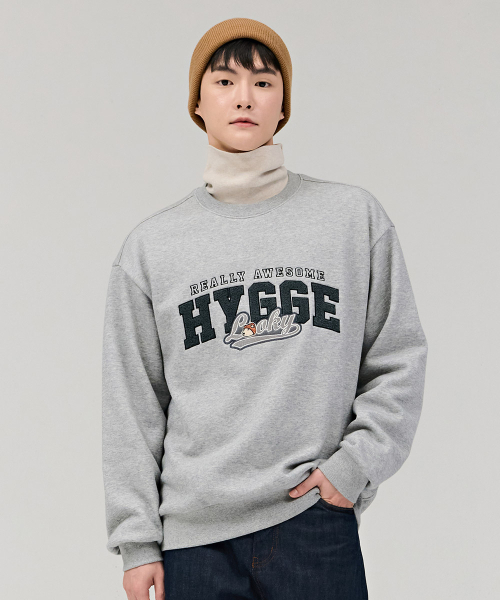 CHASECULT(チェイスカルト)の「共用キャラクターブークル刺繍裏起毛スウェットTシャツ-グレー(スウェット・メンズ・ライトグレー・100/95/105/90)」の1枚目の写真