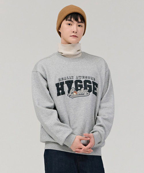 CHASECULT(チェイスカルト)の「共用キャラクターブークル刺繍裏起毛スウェットTシャツ-グレー(スウェット・メンズ・ライトグレー・100/95/105/90)」の2枚目の写真