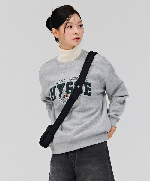 CHASECULT(チェイスカルト)の「共用キャラクターブークル刺繍裏起毛スウェットTシャツ-グレー(スウェット・メンズ・ライトグレー・100/95/105/90)」の4枚目の写真