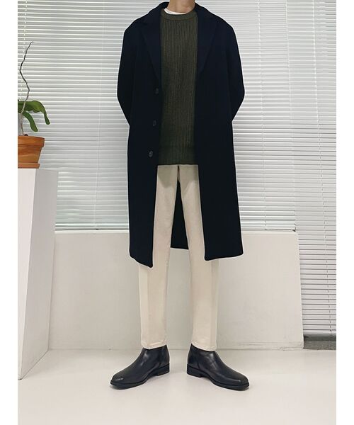 MUSINSA STANDARD（ムシンサスタンダード）の「カシミア20オーバーサイズシングルコート[ブラック]（チェスターコート・メンズ・その他・MEDIUM/LARGE/X-LARGE/XX-LARGE）」の8枚目の写真