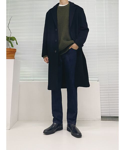 MUSINSA STANDARD（ムシンサスタンダード）の「カシミア20オーバーサイズシングルコート[ブラック]（チェスターコート・メンズ・その他・MEDIUM/LARGE/X-LARGE/XX-LARGE）」の9枚目の写真