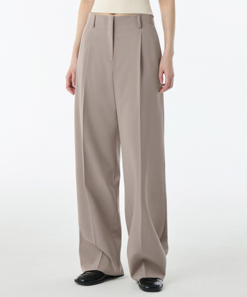 MUSINSA STANDARD WOMAN（ムシンサスタンダードウーマン）の「ウィメンズウエストバンドレスワイドスラックス[ライトベージュ]（スラックス・レディース・その他・34/32/30/31/24/25/26/27/28/29）」の3枚目の写真