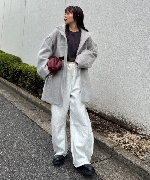 CIAOPANIC TYPY（チャオパニックティピー）の「【高見え&着映え】シャギー袖取り外しスタンドハーフコート（その他アウター・レディース・グレー/チャコールグレー/アイボリー・ONE SIZE）」の4枚目の写真