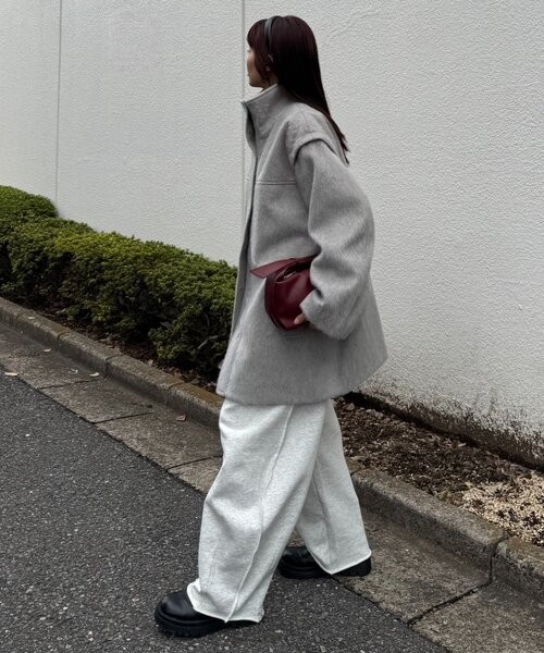 CIAOPANIC TYPY（チャオパニックティピー）の「【高見え&着映え】シャギー袖取り外しスタンドハーフコート（その他アウター・レディース・グレー/チャコールグレー/アイボリー・ONE SIZE）」の5枚目の写真