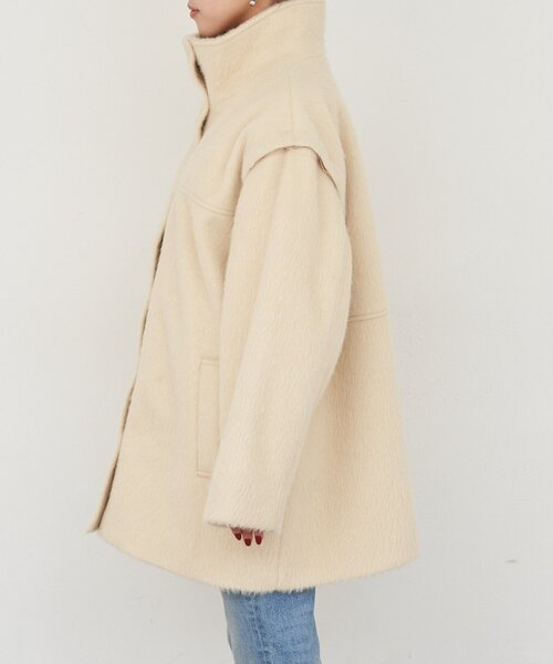 CIAOPANIC TYPY（チャオパニックティピー）の「【高見え&着映え】シャギー袖取り外しスタンドハーフコート（その他アウター・レディース・グレー/チャコールグレー/アイボリー・ONE SIZE）」の13枚目の写真