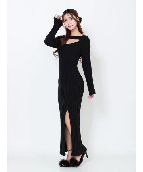 EATME（イートミー）の「デコルテニットワンピース（ワンピース・レディース・ベージュ/オフホワイト/ブラック・FREE）」の13枚目の写真