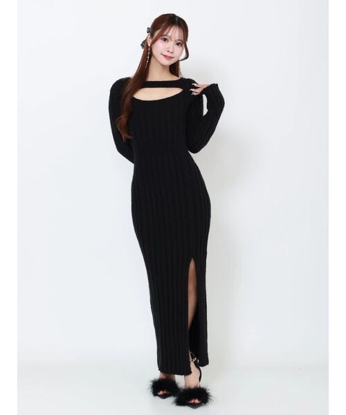 EATME（イートミー）の「デコルテニットワンピース（ワンピース・レディース・ベージュ/オフホワイト/ブラック・FREE）」の14枚目の写真