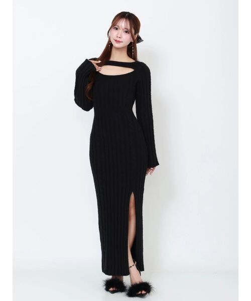 EATME（イートミー）の「デコルテニットワンピース（ワンピース・レディース・ベージュ/オフホワイト/ブラック・FREE）」の15枚目の写真