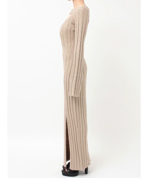 EATME（イートミー）の「デコルテニットワンピース（ワンピース・レディース・ベージュ/オフホワイト/ブラック・FREE）」の17枚目の写真