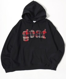 Salong hameu（サロン ハミュー）の「チェックロゴアップリケ スウェットプルオーバーパーカー メンズ レディース ユニセックス（パーカー・メンズ）」