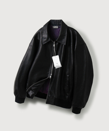 MOOD INSIDE（ムードインサイド）の「アーバンウォッシングレザーブルゾン_ブラック（MA-1）」