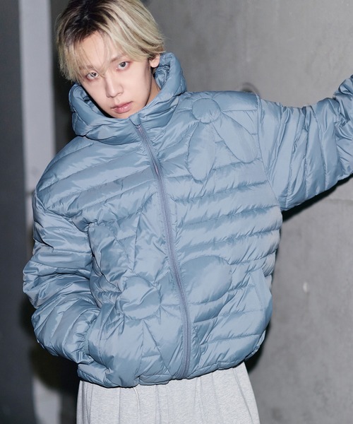 MSG（エムエスジー）の「【フィルパワー600】機能性 中綿キルティング フードパフジャケット（ダウンジャケット/コート・メンズ・ブルー/ブラック/ライム/チャコール・S/M/L/XL）」の5枚目の写真