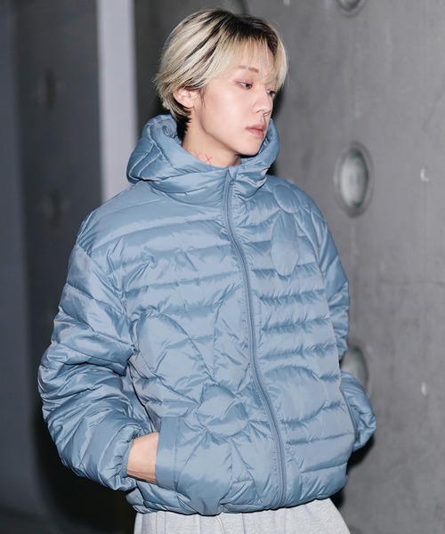 MSG（エムエスジー）の「【フィルパワー600】機能性 中綿キルティング フードパフジャケット（ダウンジャケット/コート・メンズ・ブルー/ブラック/ライム/チャコール・S/M/L/XL）」の6枚目の写真