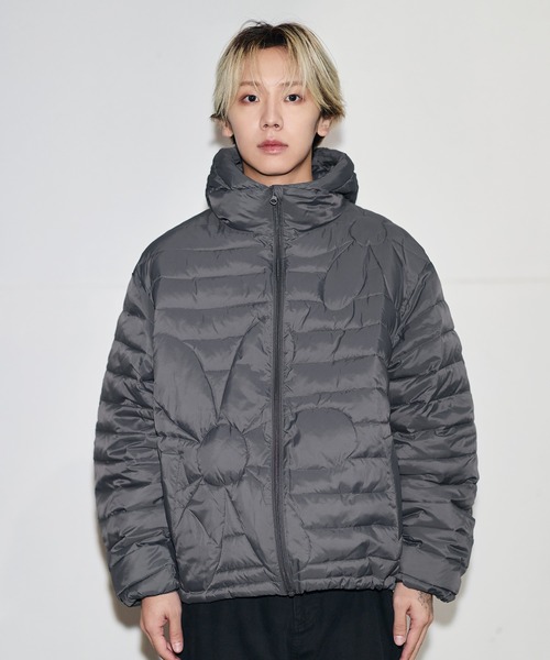 MSG（エムエスジー）の「【フィルパワー600】機能性 中綿キルティング フードパフジャケット（ダウンジャケット/コート・メンズ・ブルー/ブラック/ライム/チャコール・S/M/L/XL）」の16枚目の写真