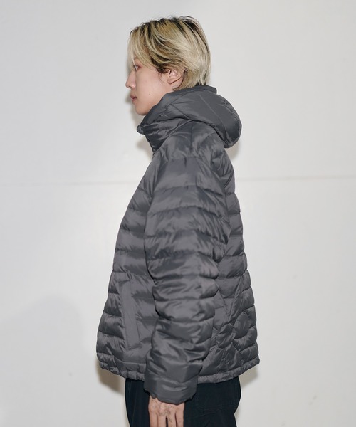 MSG（エムエスジー）の「【フィルパワー600】機能性 中綿キルティング フードパフジャケット（ダウンジャケット/コート・メンズ・ブルー/ブラック/ライム/チャコール・S/M/L/XL）」の17枚目の写真