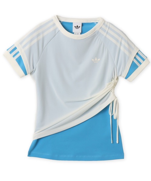 adidas（アディダス）の「adidas DOUBLE LAYERED CALI T-SHIRT / アディダス ダブル レイヤード カリ Tシャツ（Tシャツ/カットソー・レディース・ホワイト・S/M/L）」の5枚目の写真